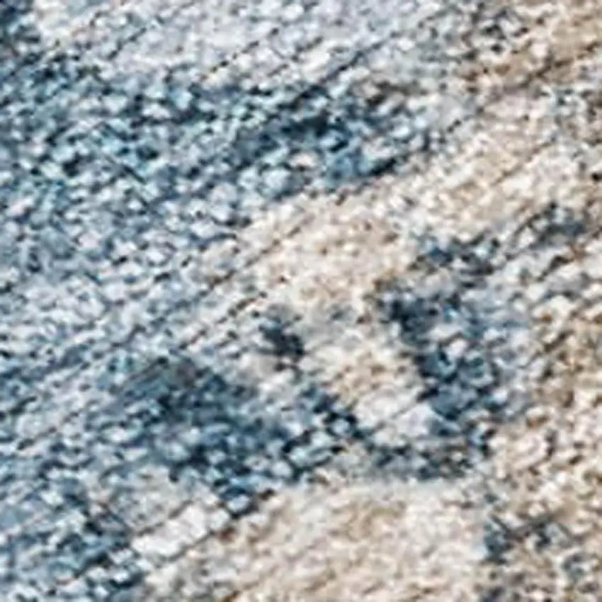 Beige And Navy Blue Abstract Washable Indoor Outdoor Area Rug Photo 3