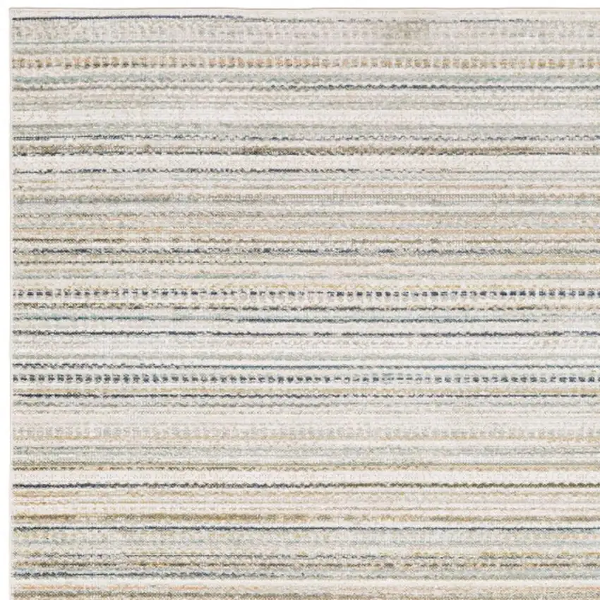 Beige And Navy Blue Striped Area Rug Photo 3