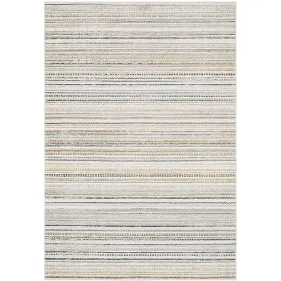 Beige And Navy Blue Striped Area Rug Photo 2