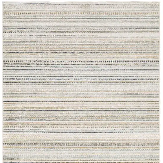 Beige And Navy Blue Striped Area Rug Photo 4