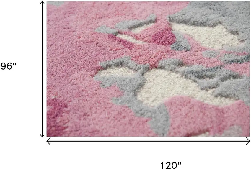 Beige And Pink Wool Floral Hand Tufted Area Rug Photo 8