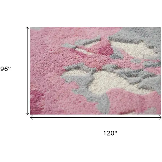 Beige And Pink Wool Floral Hand Tufted Area Rug Photo 8