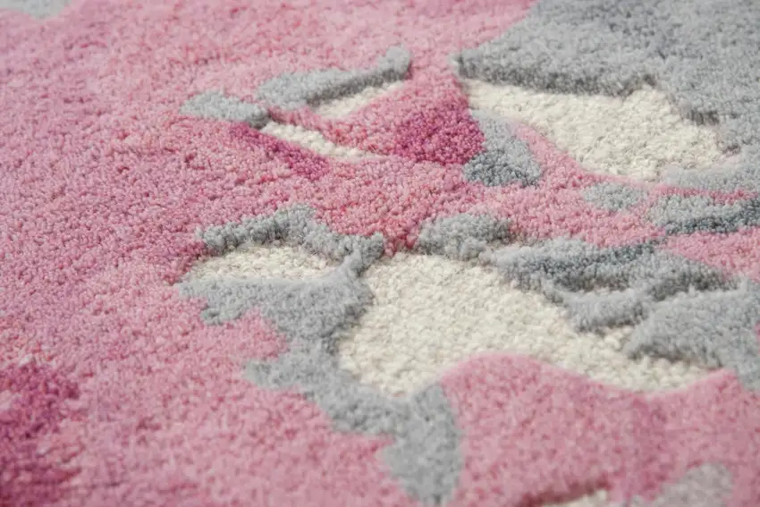 Beige And Pink Wool Floral Hand Tufted Area Rug Photo 2