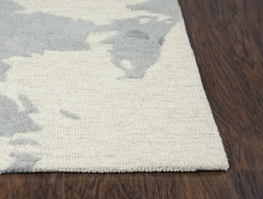Beige And Pink Wool Floral Hand Tufted Area Rug Photo 6