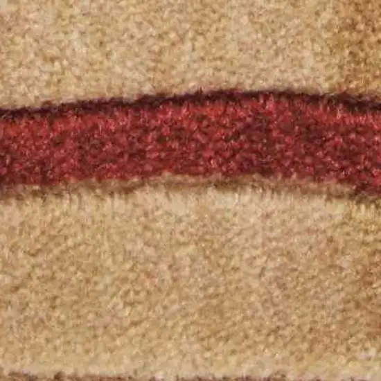 Beige And Red Abstract Non Skid Area Rug Photo 6