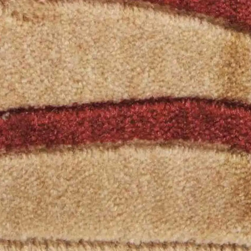 Beige And Red Abstract Non Skid Area Rug Photo 7