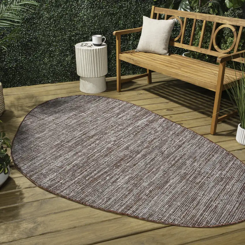 Beige And Red Medallion Indoor Outdoor Area Rug Photo 7