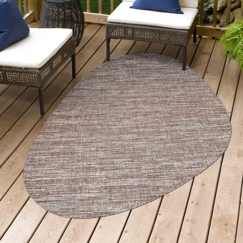 Beige And Red Medallion Indoor Outdoor Area Rug Photo 8