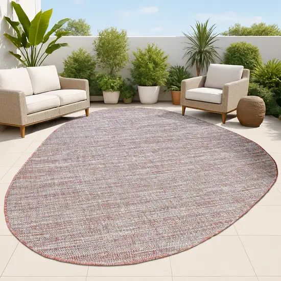 Beige And Red Medallion Indoor Outdoor Area Rug Photo 4