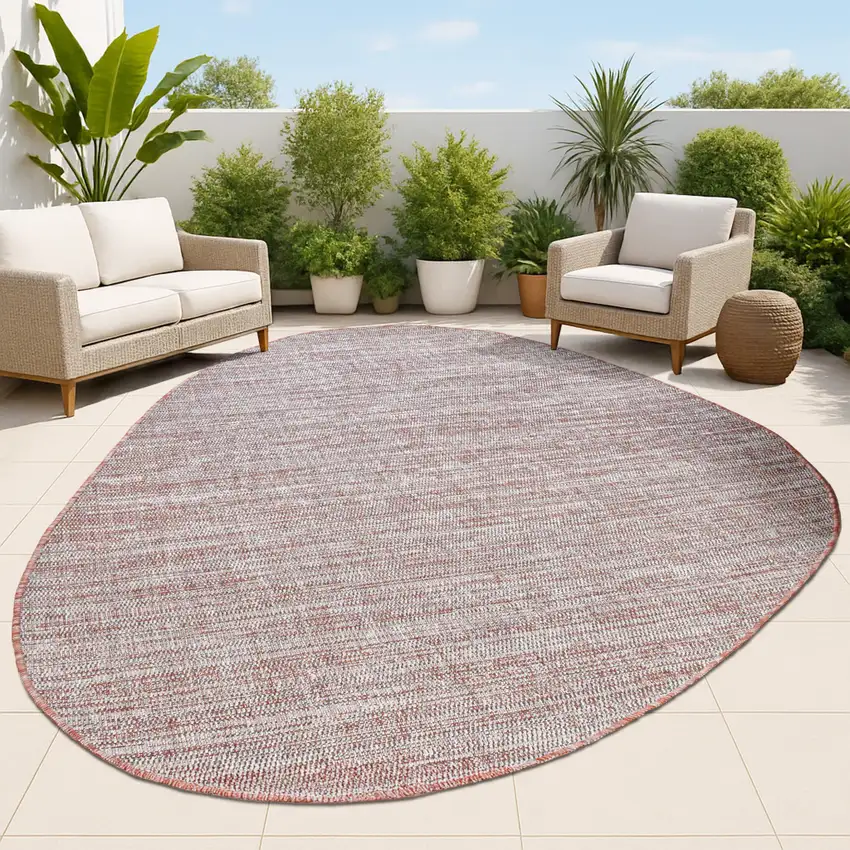 Beige And Red Medallion Indoor Outdoor Area Rug Photo 4