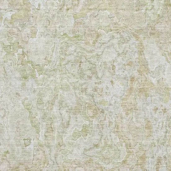 Beige And Silver Abstract Washable Area Rug With UV Protection Photo 3