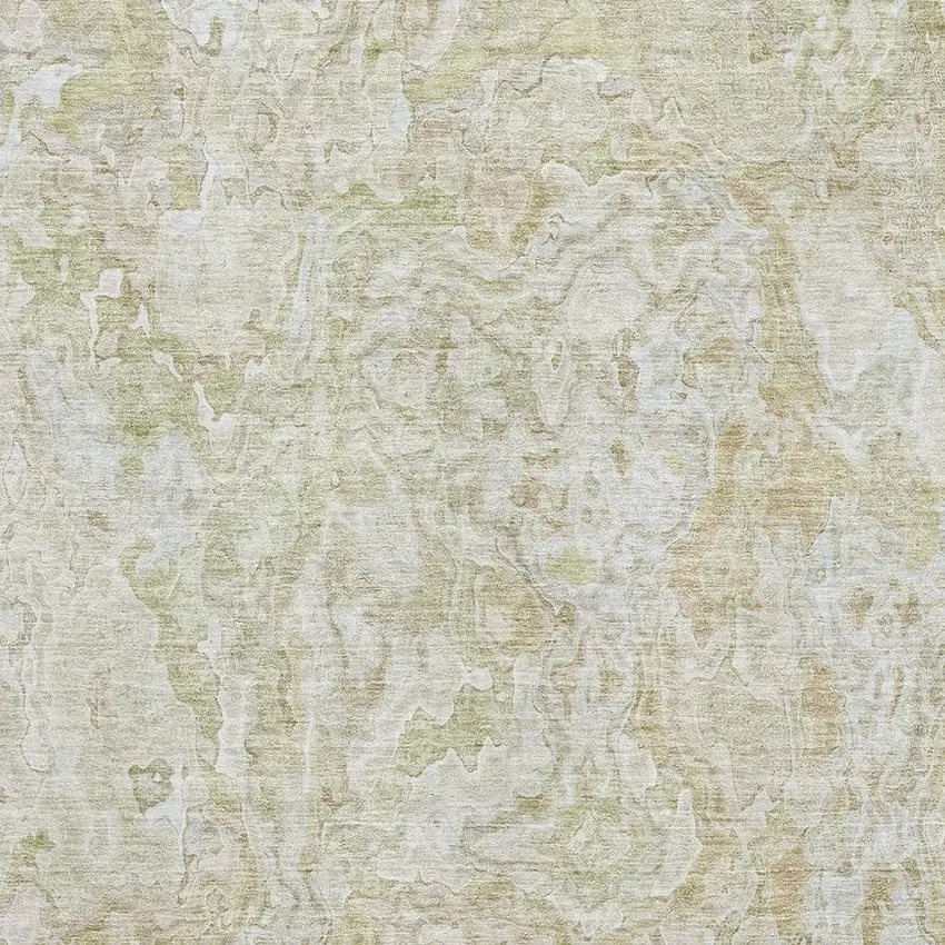 Beige And Silver Abstract Washable Area Rug With UV Protection Photo 3