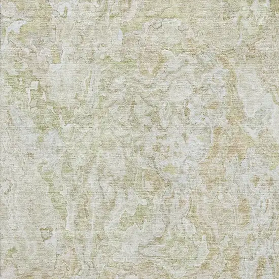 Beige And Silver Abstract Washable Area Rug With UV Protection Photo 3