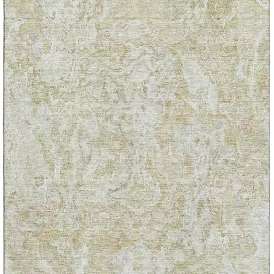 Beige And Silver Abstract Washable Area Rug With UV Protection Photo 4