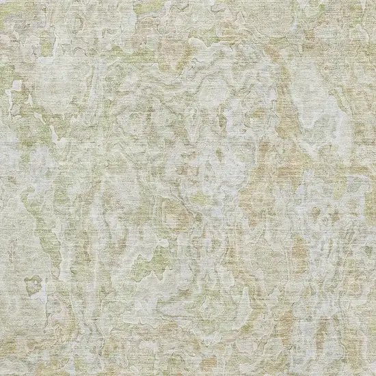 Beige And Silver Abstract Washable Area Rug With UV Protection Photo 3