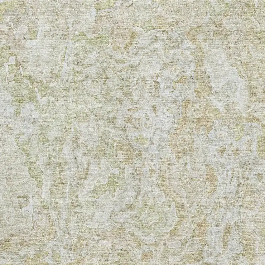 Beige And Silver Abstract Washable Area Rug With UV Protection Photo 3