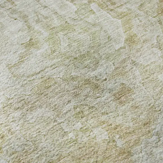 Beige And Silver Abstract Washable Area Rug With UV Protection Photo 9