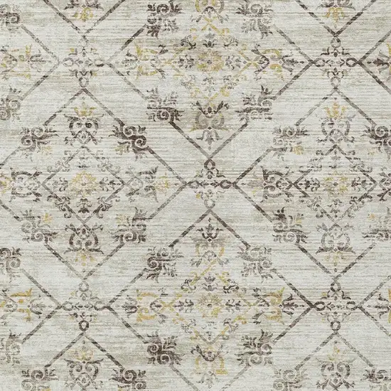Beige And Sky Blue Geometric Washable Indoor Outdoor Area Rug Photo 5