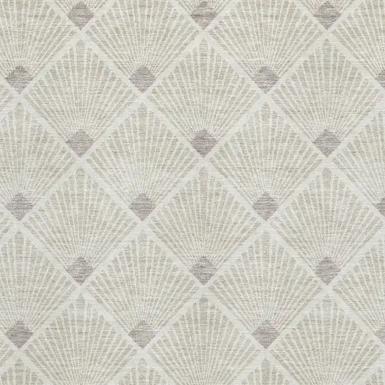 Beige And Tan Abstract Geometric Washable Area Rug With UV Protection Photo 3