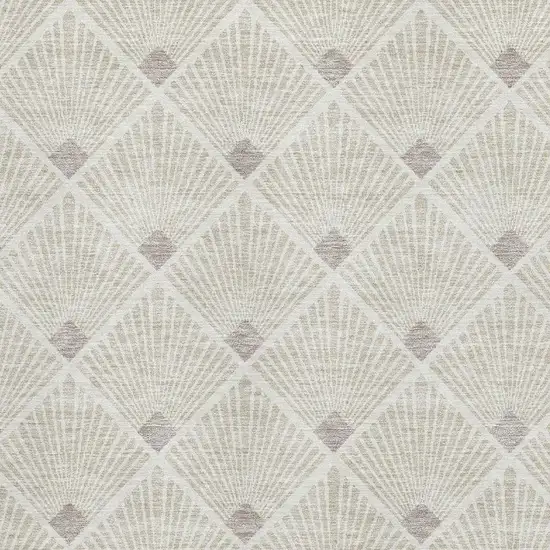 Beige And Tan Abstract Geometric Washable Area Rug With UV Protection Photo 3