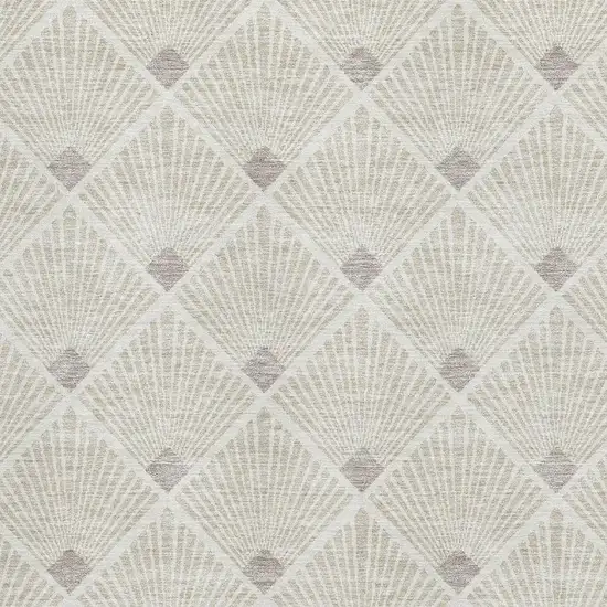 Beige And Tan Abstract Geometric Washable Area Rug With UV Protection Photo 3