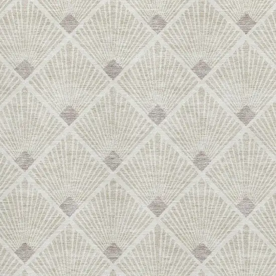 Beige And Tan Abstract Geometric Washable Area Rug With UV Protection Photo 3