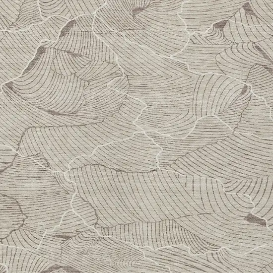 Beige And Tan Abstract Washable Indoor Outdoor Area Rug Photo 5
