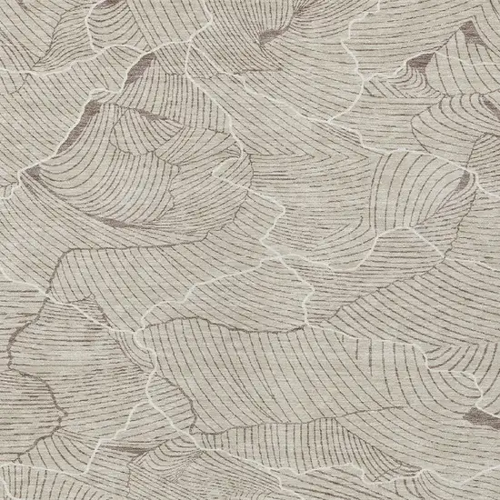 Beige And Tan Abstract Washable Indoor Outdoor Area Rug Photo 5