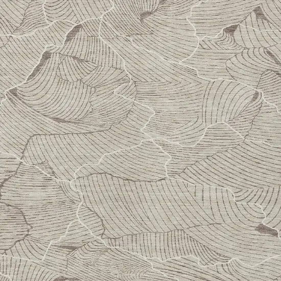 Beige And Tan Abstract Washable Indoor Outdoor Area Rug Photo 5