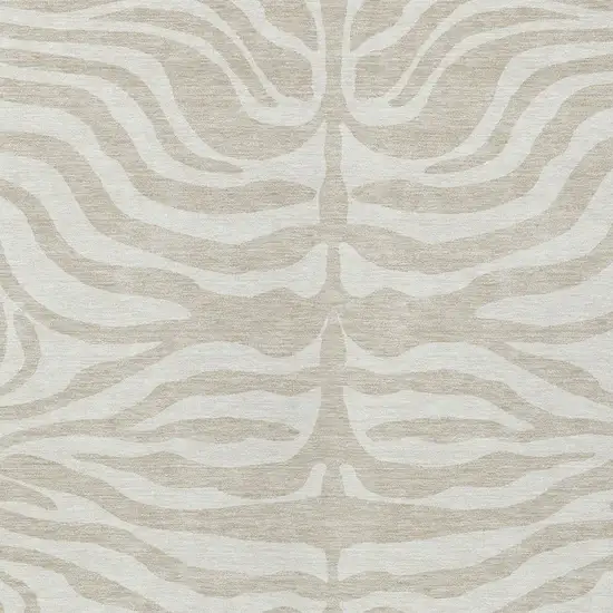 Beige And Tan Animal Print Washable Indoor Outdoor Area Rug Photo 5