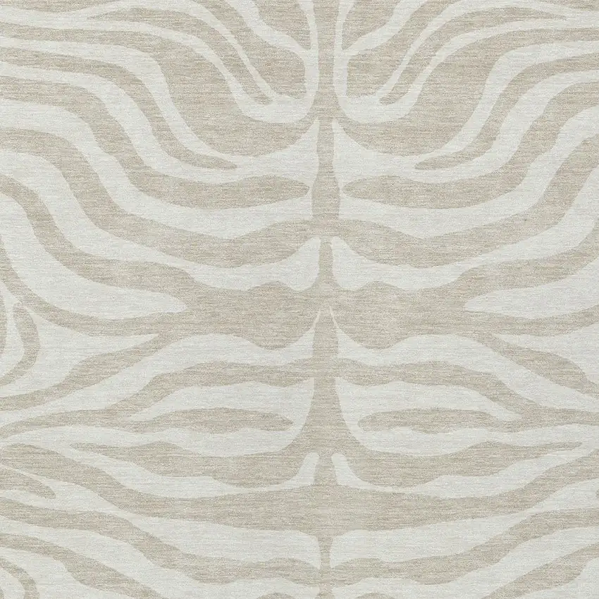 Beige And Tan Animal Print Washable Indoor Outdoor Area Rug Photo 5