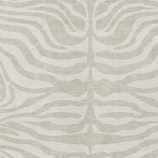 Beige And Tan Animal Print Washable Indoor Outdoor Area Rug Photo 5