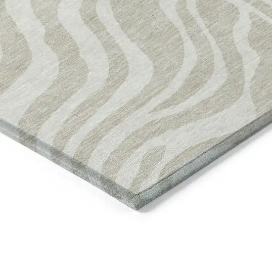 Beige And Tan Animal Print Washable Indoor Outdoor Area Rug Photo 4