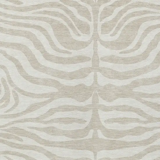 Beige And Tan Animal Print Washable Indoor Outdoor Area Rug Photo 5