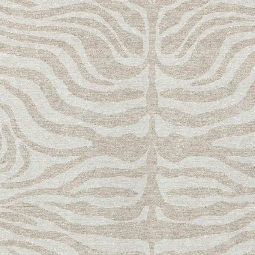 Beige And Tan Animal Print Washable Indoor Outdoor Area Rug Photo 5