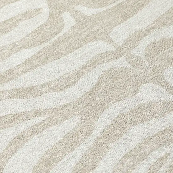 Beige And Tan Animal Print Washable Indoor Outdoor Area Rug Photo 8