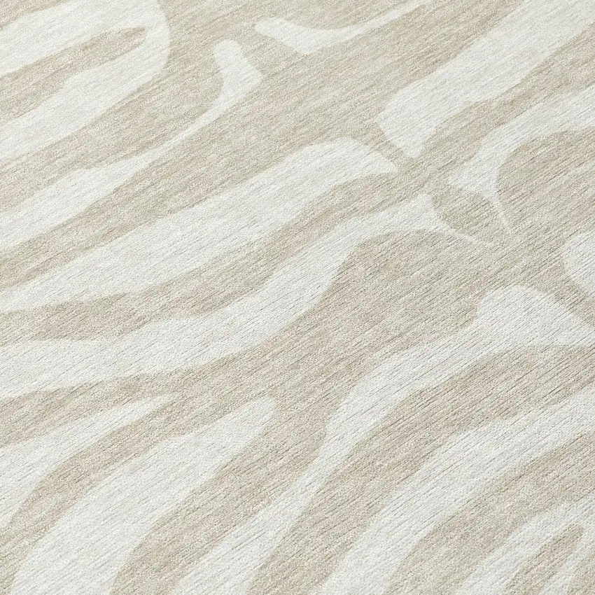 Beige And Tan Animal Print Washable Indoor Outdoor Area Rug Photo 8