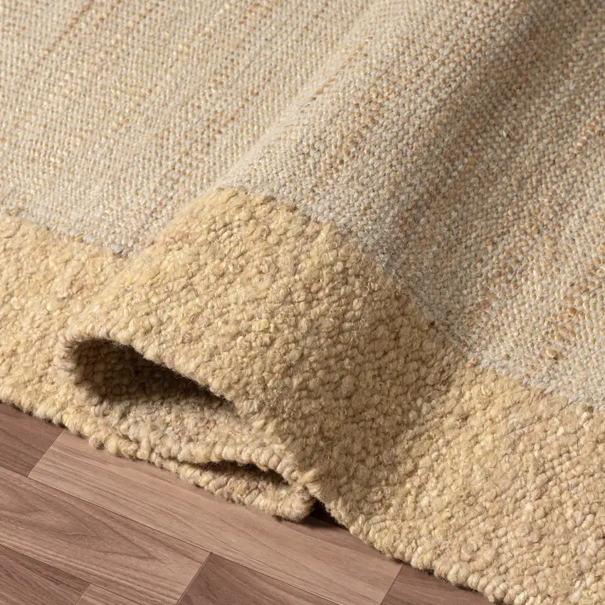 Beige And Tan Hand Woven Square Rug Photo 7