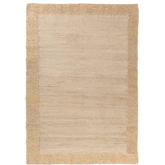 Beige And Tan Hand Woven Square Rug Photo 2
