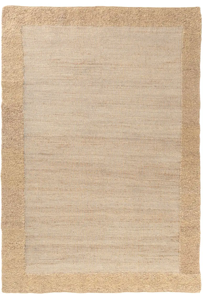 Beige And Tan Hand Woven Square Rug Photo 2