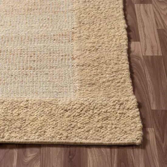 Beige And Tan Hand Woven Square Rug Photo 8