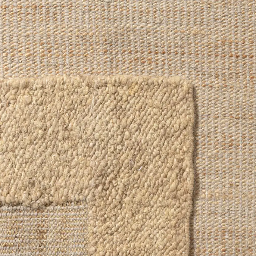 Beige And Tan Hand Woven Square Rug Photo 9