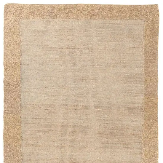Beige And Tan Hand Woven Square Rug Photo 4