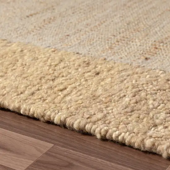 Beige And Tan Hand Woven Square Rug Photo 6