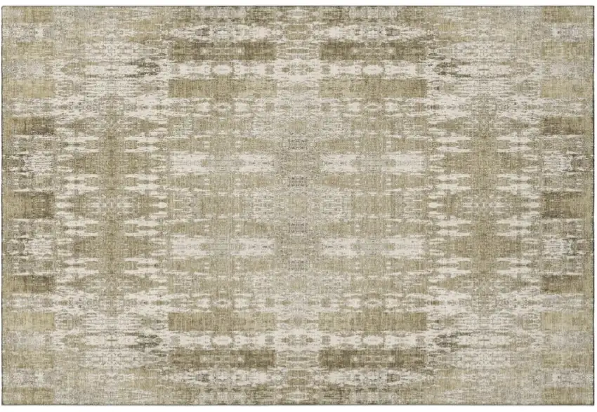 Beige And Tan Moroccan Washable Area Rug With UV Protection Photo 2