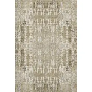 Photo of Beige And Tan Moroccan Washable Area Rug With UV Protection