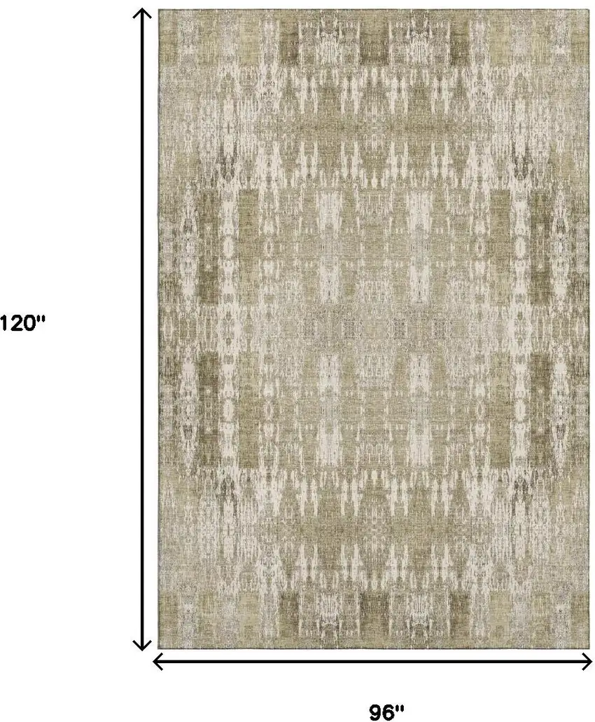 Beige And Tan Moroccan Washable Area Rug With UV Protection Photo 9