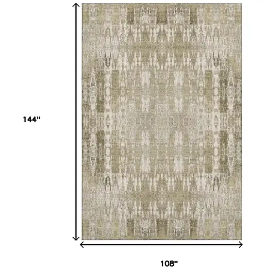 Beige And Tan Moroccan Washable Area Rug With UV Protection Photo 9