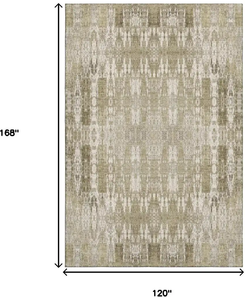 Beige And Tan Moroccan Washable Area Rug With UV Protection Photo 9