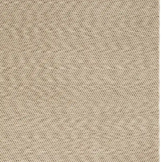 Beige And Tan Striped Area Rug With Fringe Photo 5